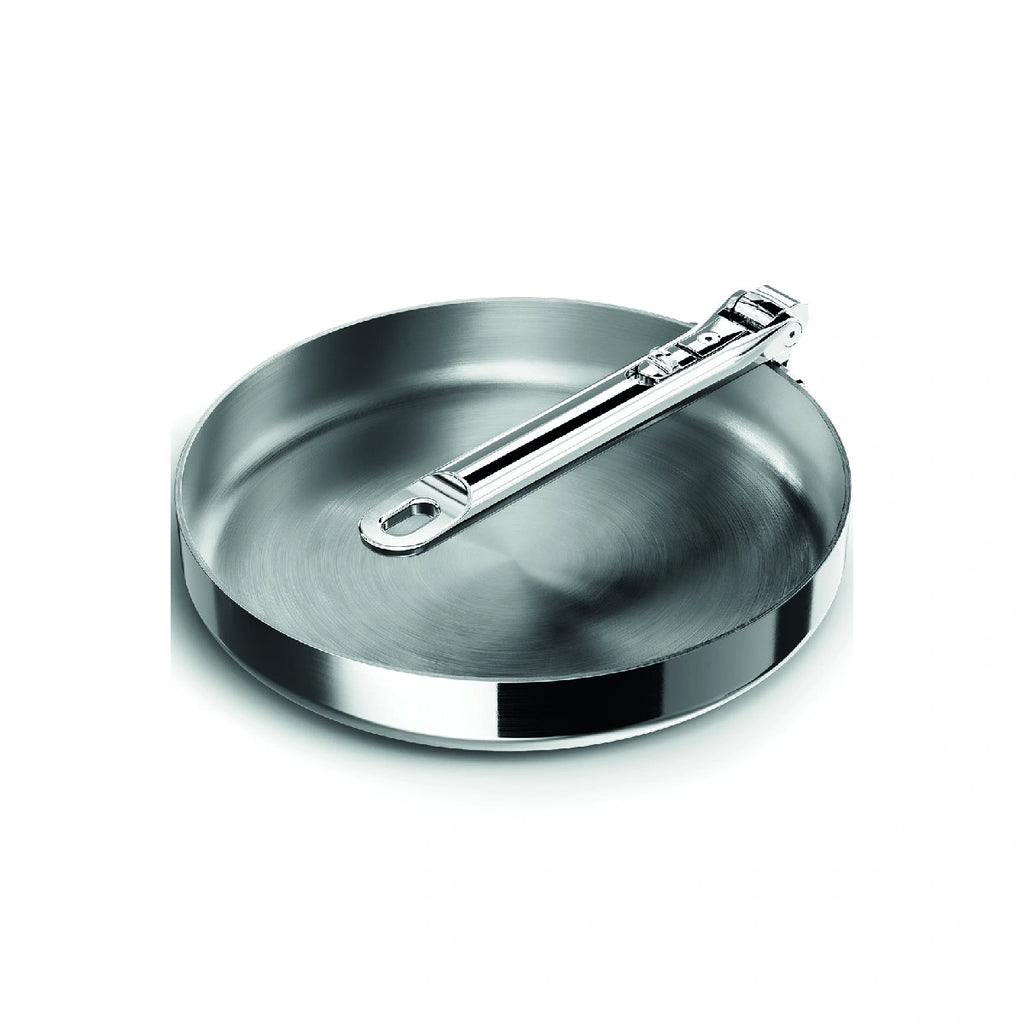 Sartén de acero inoxidable con mango plegable de 24 cm