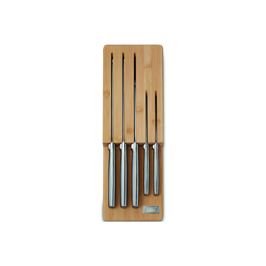 Juego de 5 cuchillos de acero con base de Bambú