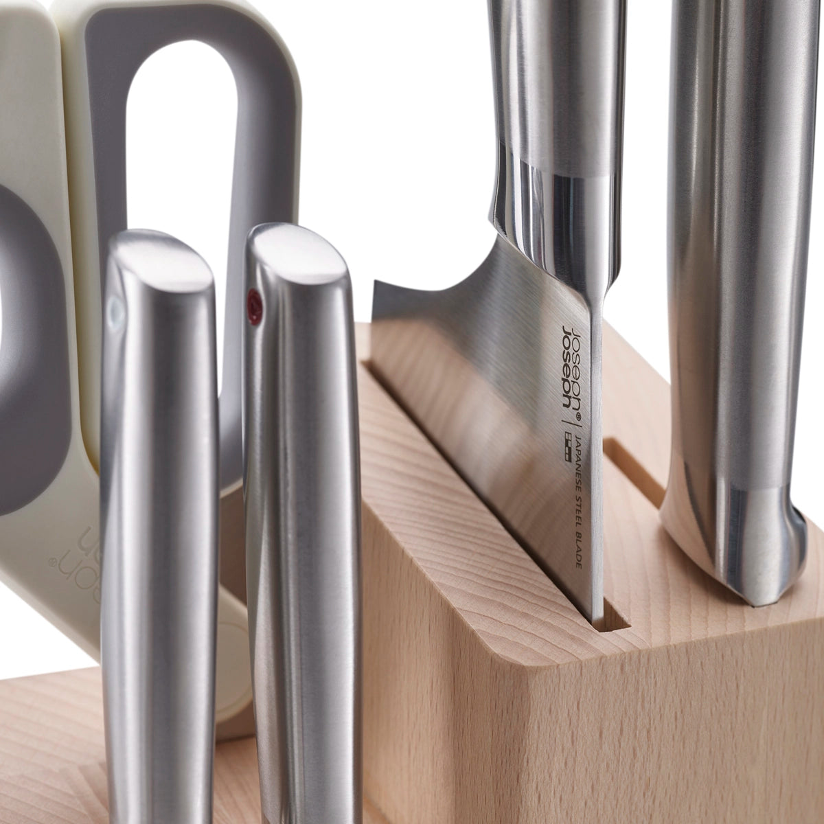 Set de cuchillos y tijeras con soporte de madera