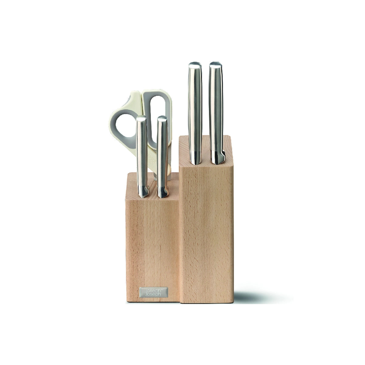 Set de cuchillos y tijeras con soporte de madera
