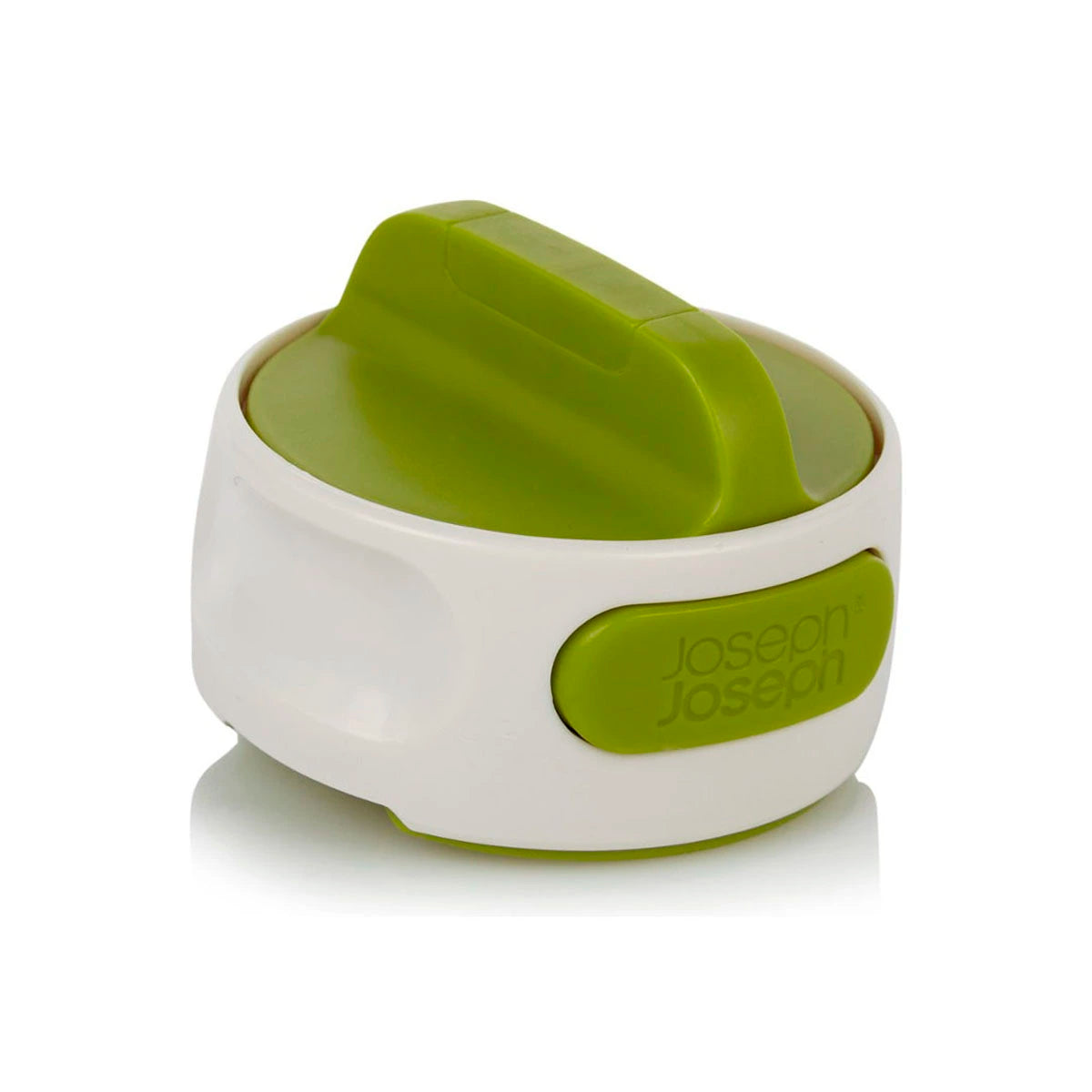 Abrelatas compacto verde y blanco