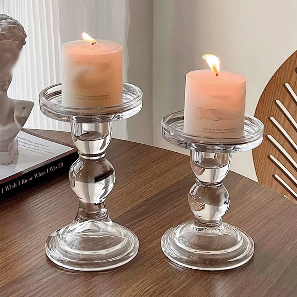 Candelabro de vidrio transparente 11,5cm