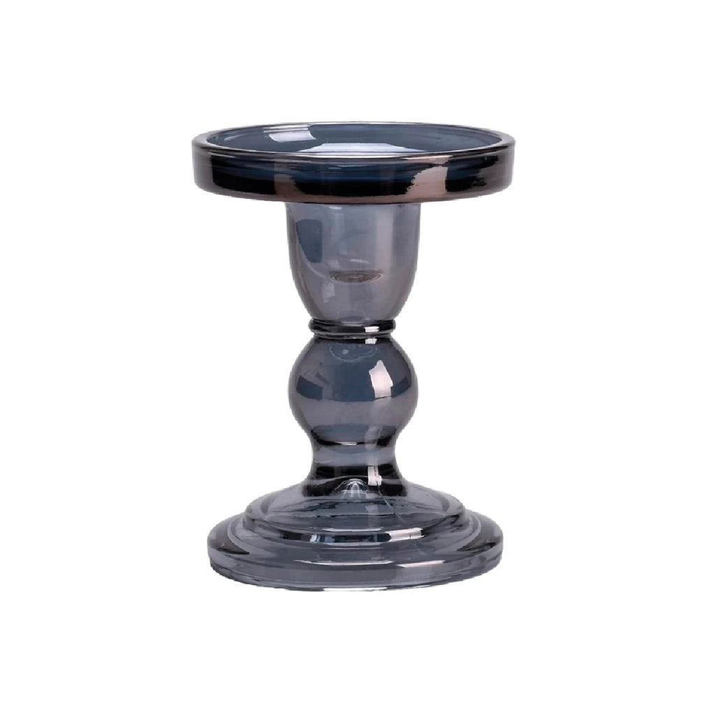 Candelabro de vidrio gris humo 11,5CM