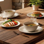 Plato de mesa 27 cm cerámica diseño rayitas