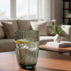Vaso de vidrio 300 ml gris muselina