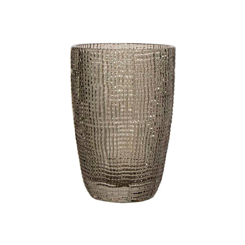 Vaso largo de vidrio 420 ml gris muselina