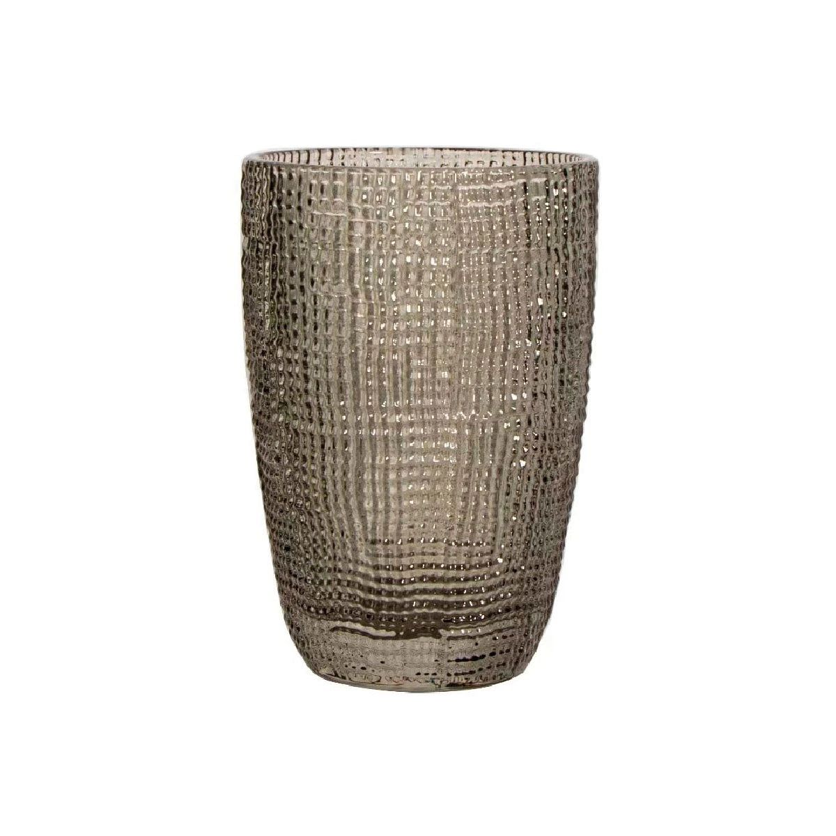 Vaso largo de vidrio 420 ml gris muselina