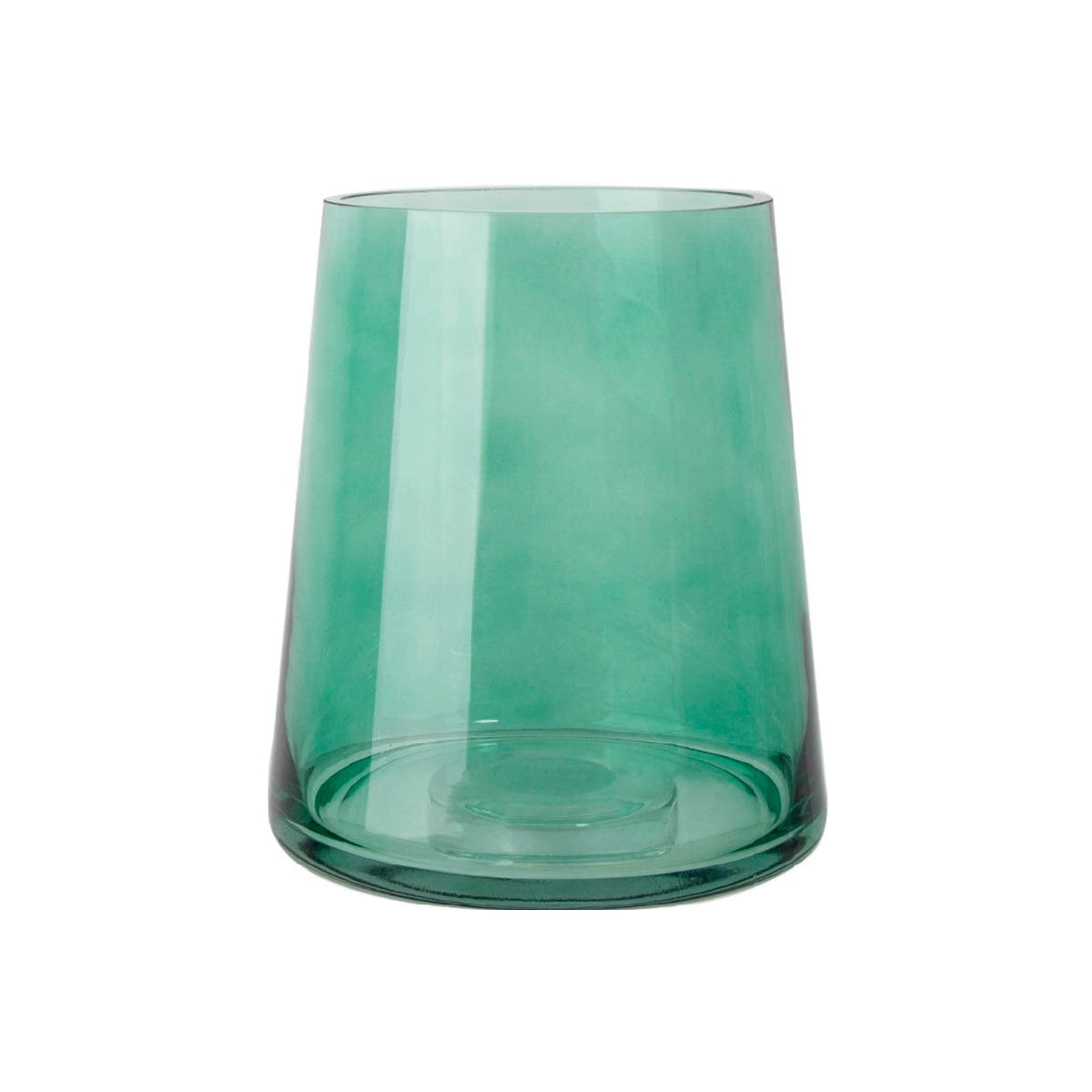 Florero de vidrio verde