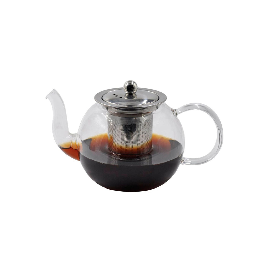 Tetera de vidrio borosilicato con tapa e infusor