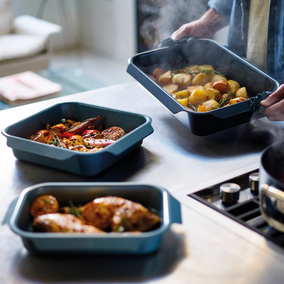 Bandeja para horno alta mediana