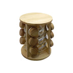 Set de 12 especieros con soporte giratorio de madera