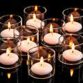 Set 12 velas flotantes blancas
