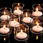 Set 12 velas flotantes blancas
