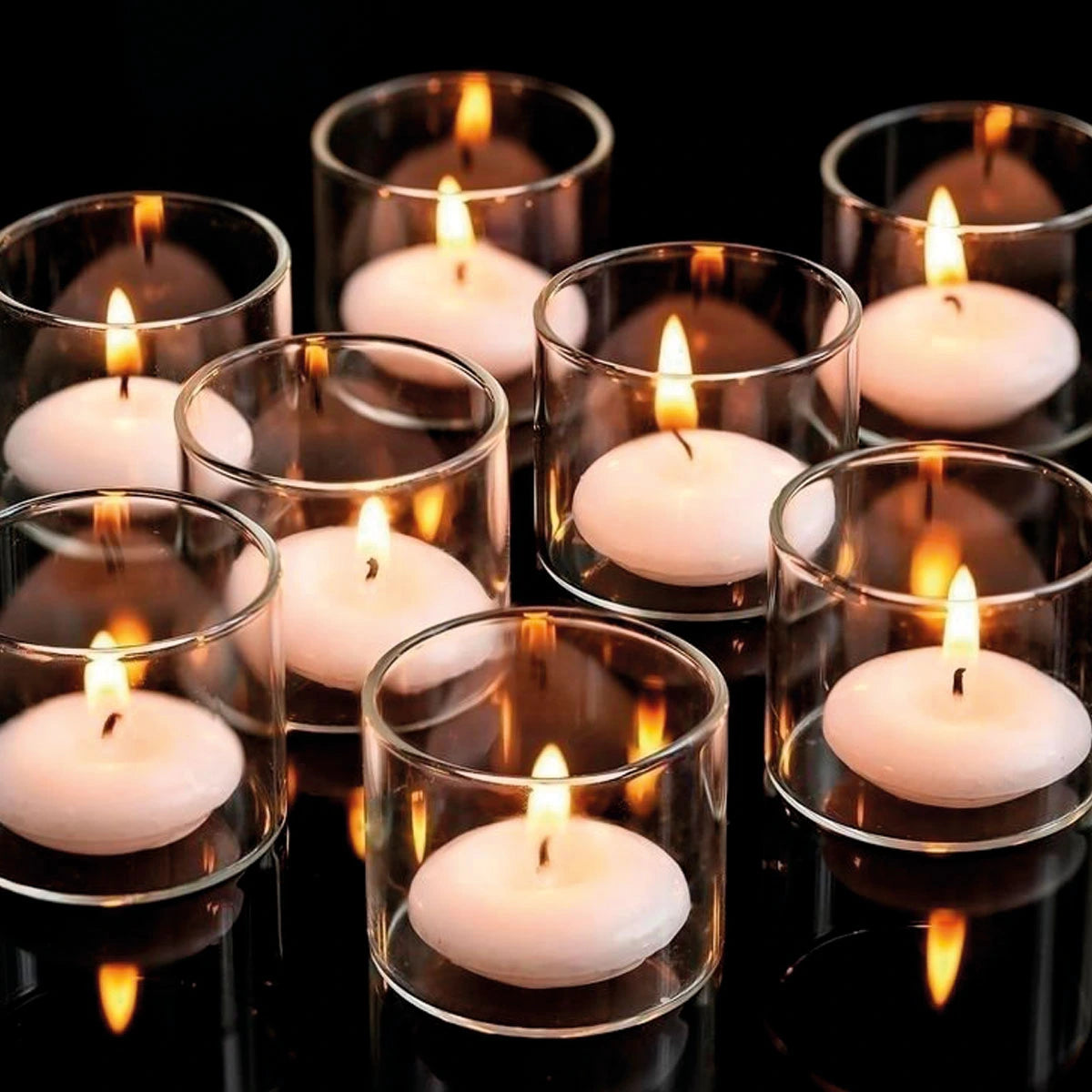 Set 12 velas flotantes blancas