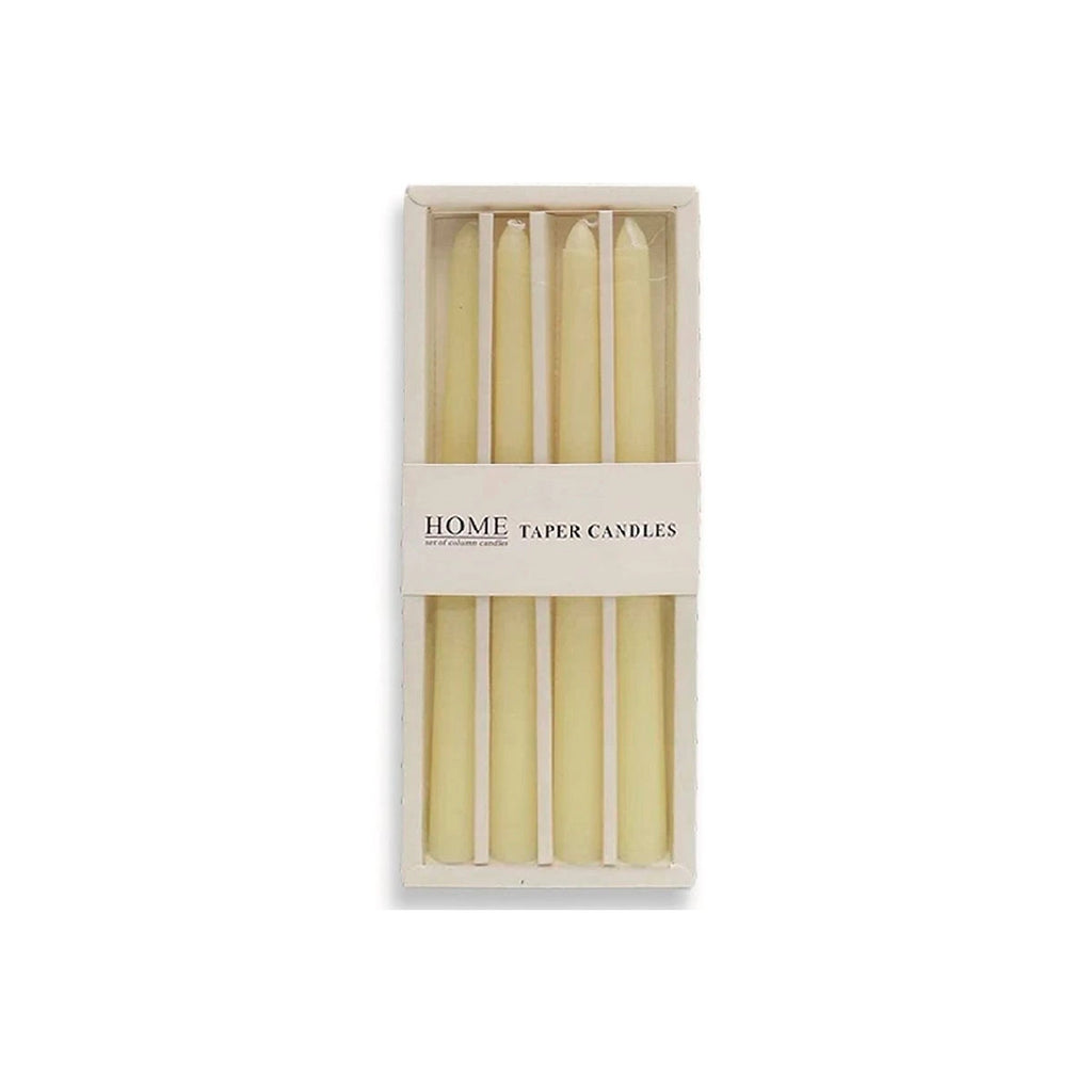 Pack de 4 velas blancas 25 cm