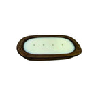 Vela en recipiente de madera de 14 x 24 cm