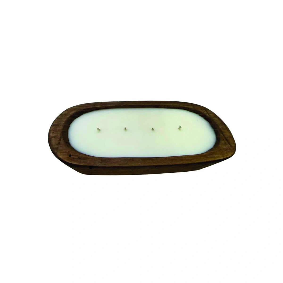Vela en recipiente de madera de 14 x 24 cm