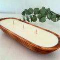 Vela en recipiente de madera 10 x 25 cm