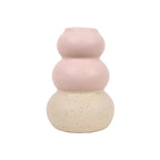 Portavelas cerámica rosa 6 x 8.5 cm