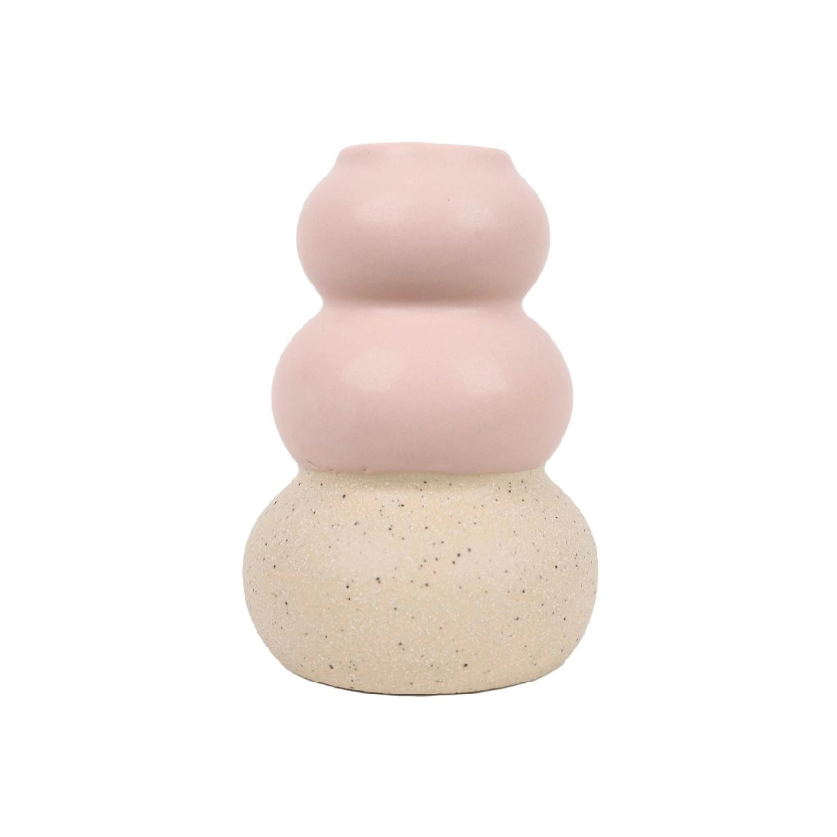 Portavelas cerámica rosa 6 x 8.5 cm