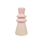 Portavelas cerámica rosa 7 x 14 cm