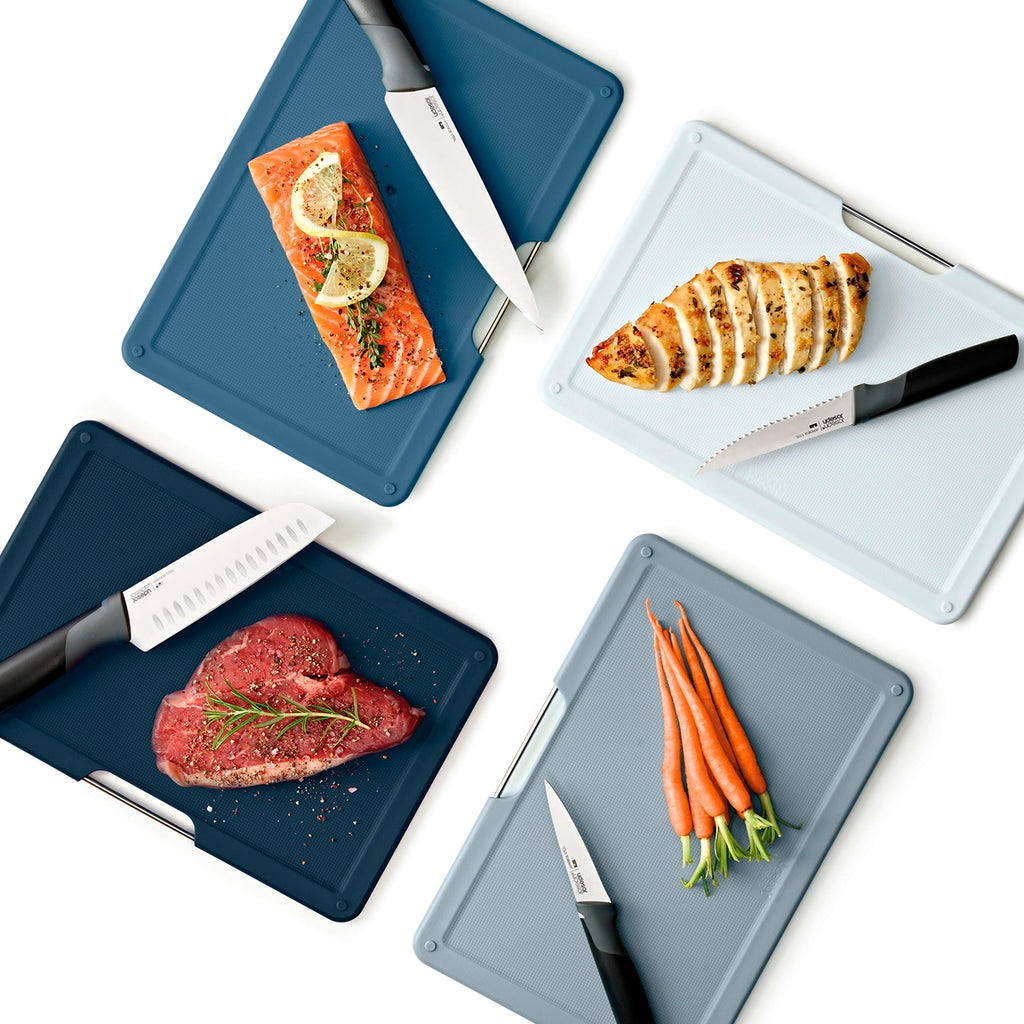Set de cuchillos y tablas de cortar de 8 piezas con folio