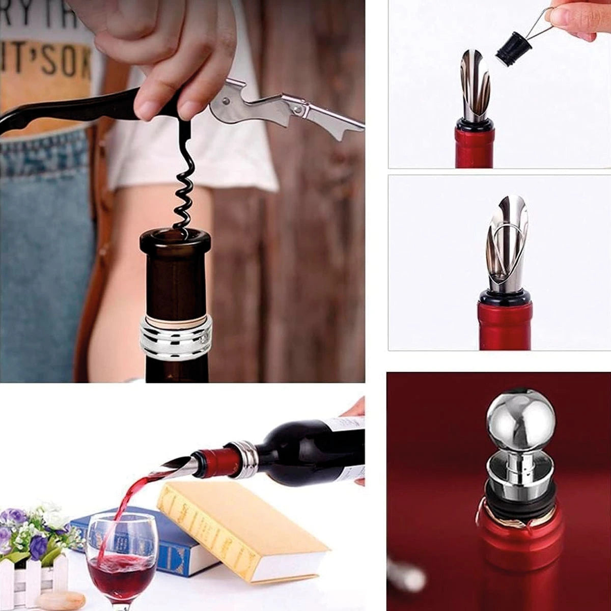 Set de Accesorios para Vino 4 Piezas