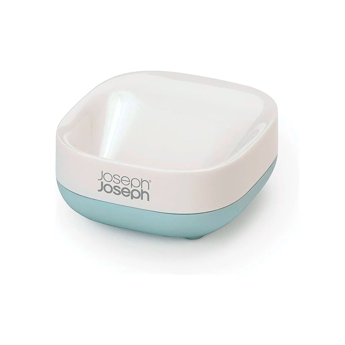 Jabonera compacta blanca y celeste