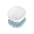Jabonera compacta blanca y celeste