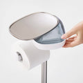 Soporte para papel higiénico con escobilla en acero inoxidable