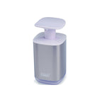 Dispensador de jabón blanco en acero inoxidable