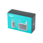 Pack de porta cepillos de dientes y dispensador de jabón en acero inoxidable