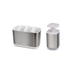 Pack de porta cepillos de dientes y dispensador de jabón en acero inoxidable