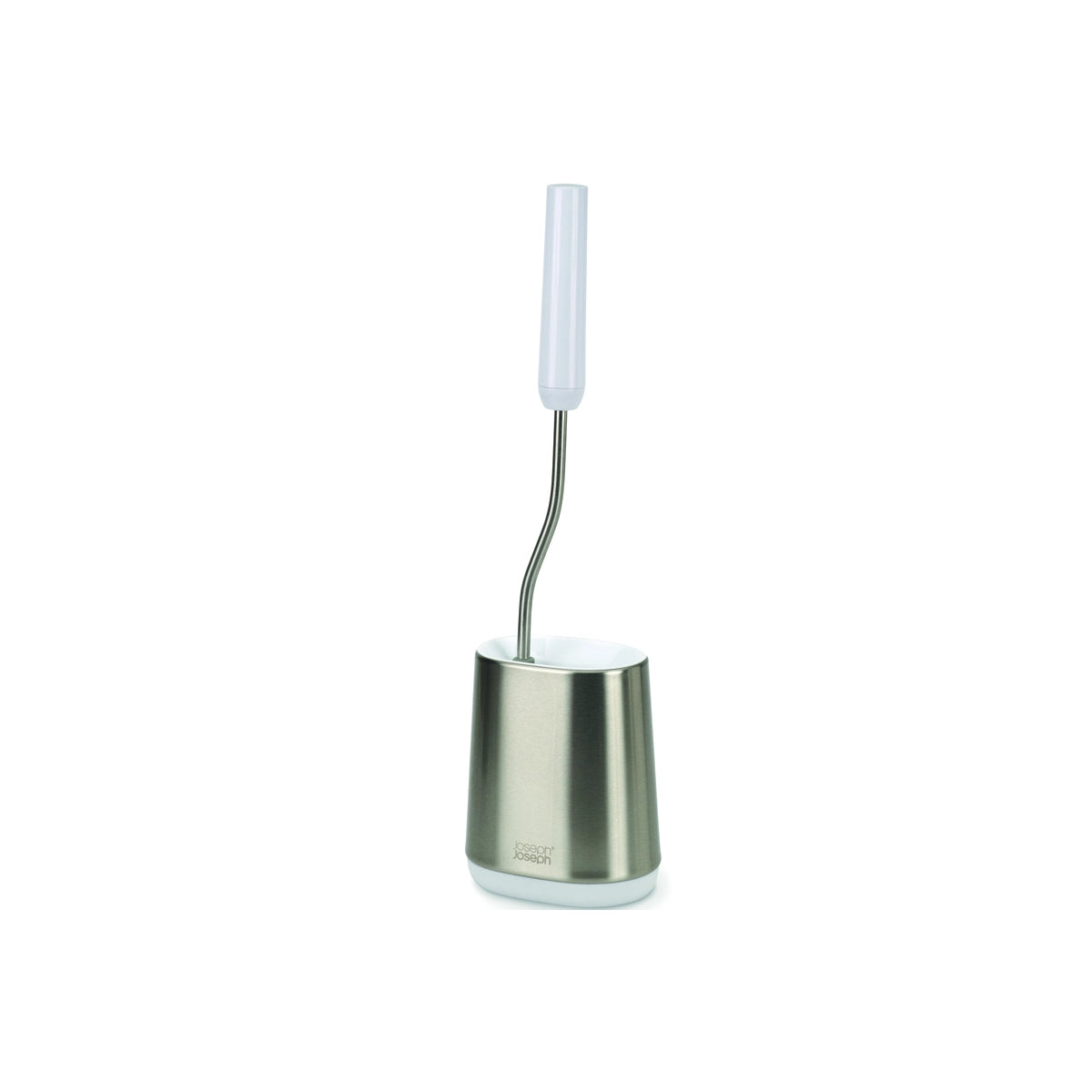 Escobilla para inodoro con soporte compacto de acero inoxidable