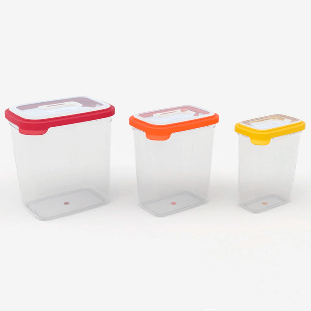 Set de 3 recipientes apilables altos