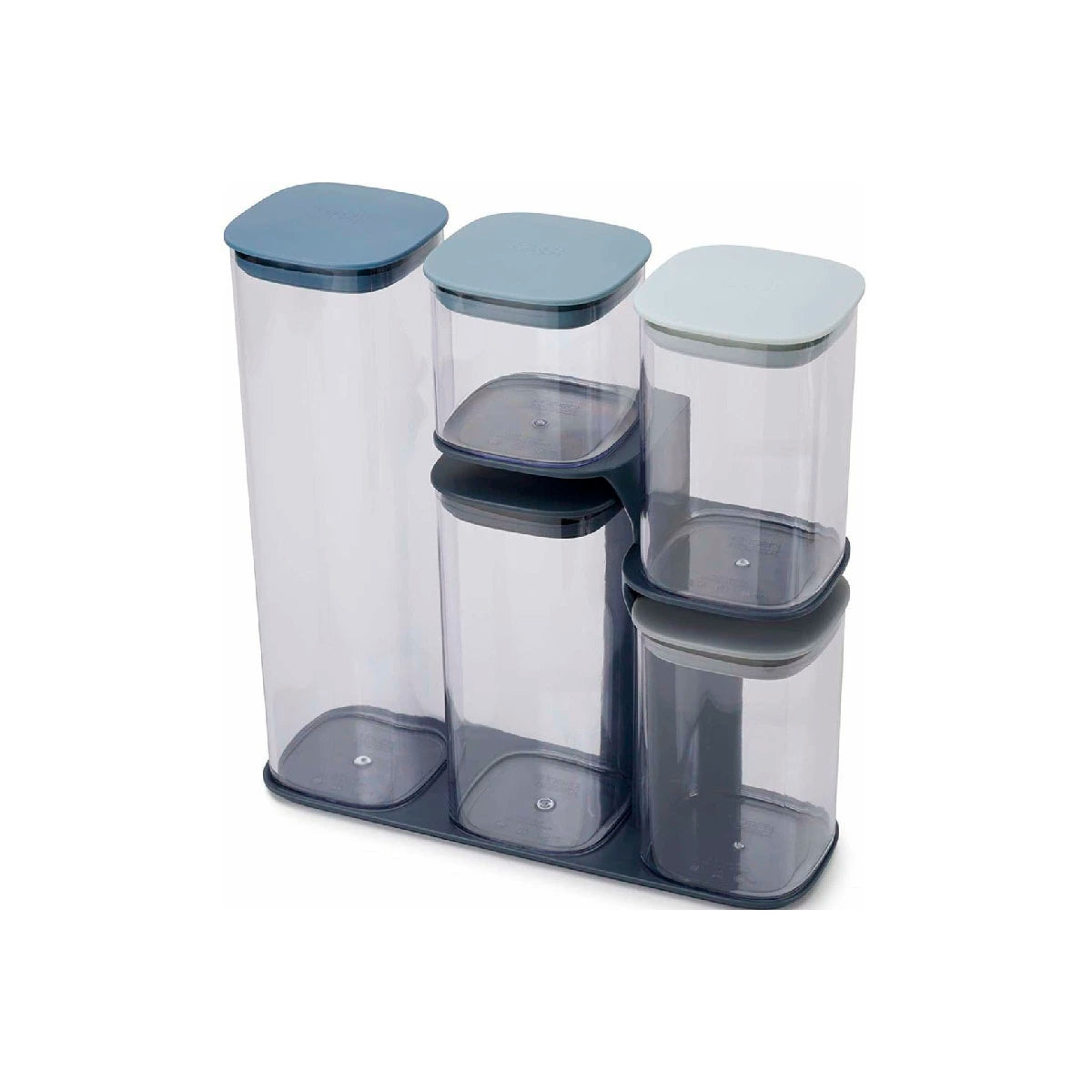 Set de 5 frascos opal con soporte