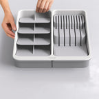 Organizador extensible de cubiertos, cuchillos y utensilios