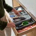 Organizador extensible de cubiertos, cuchillos y utensilios