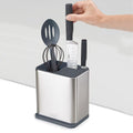 Porta utensilios compacto de acero inox