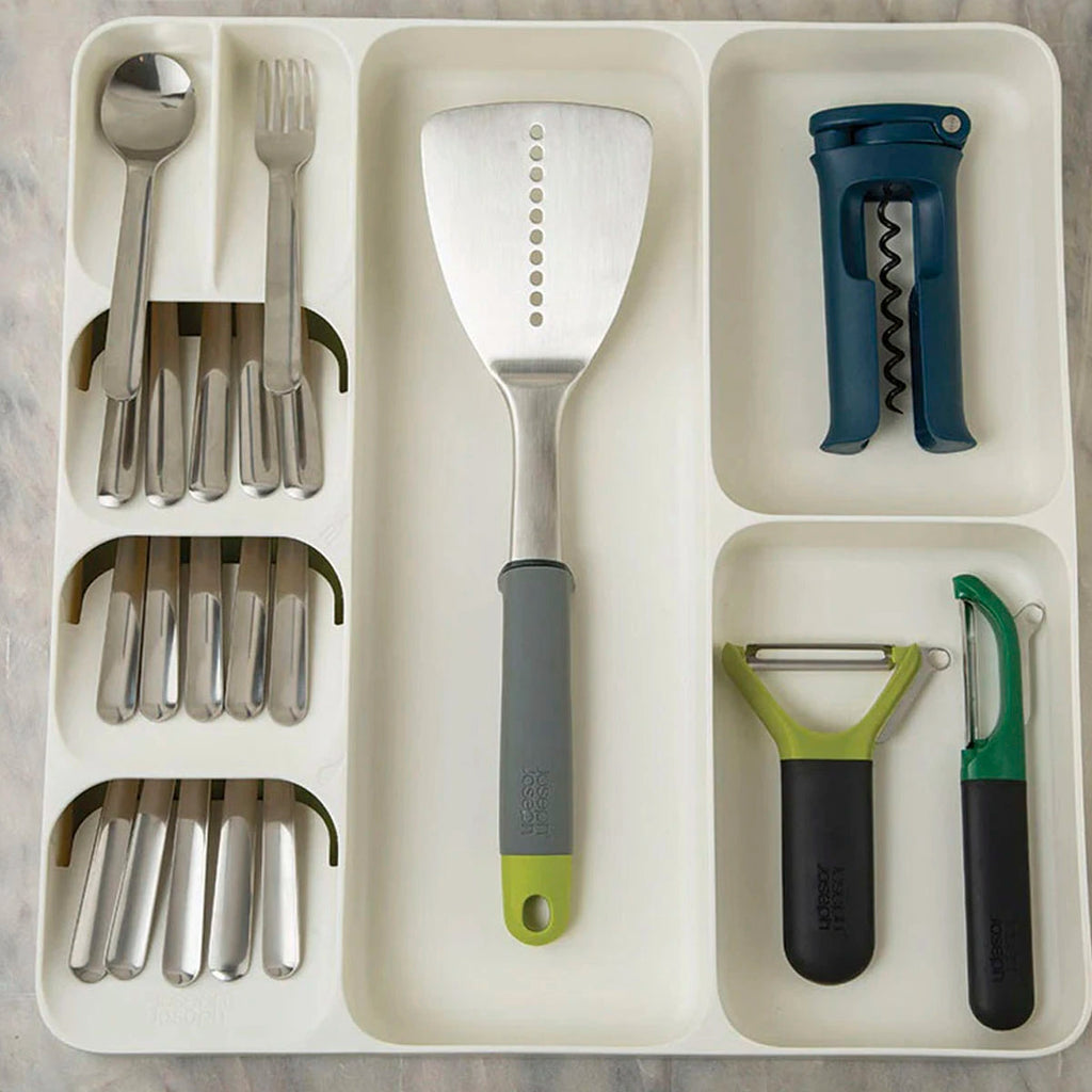 Organizador de cubiertos y utensilios blanco