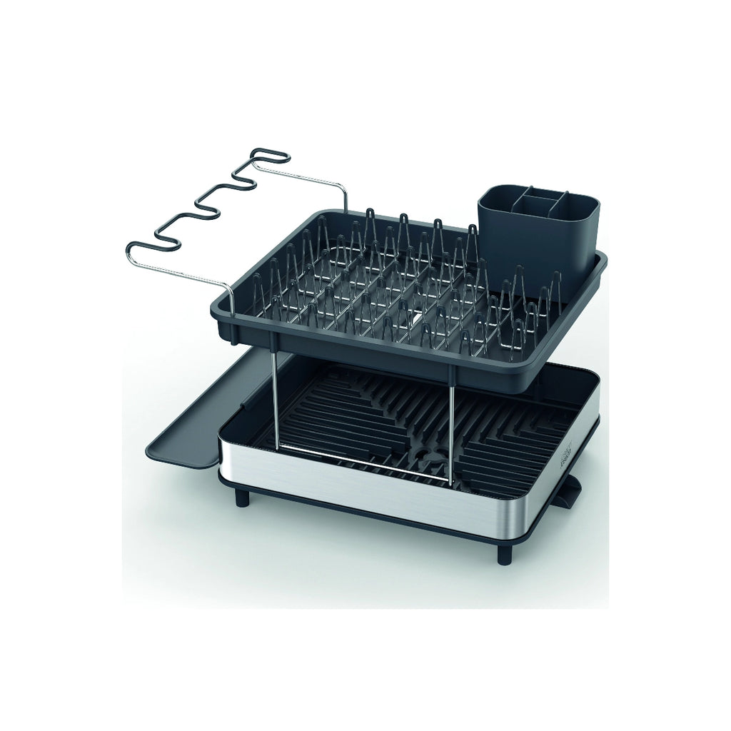 Escurridor de dos niveles con detalles en acero inox