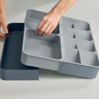Organizador de cubiertos extensible gris