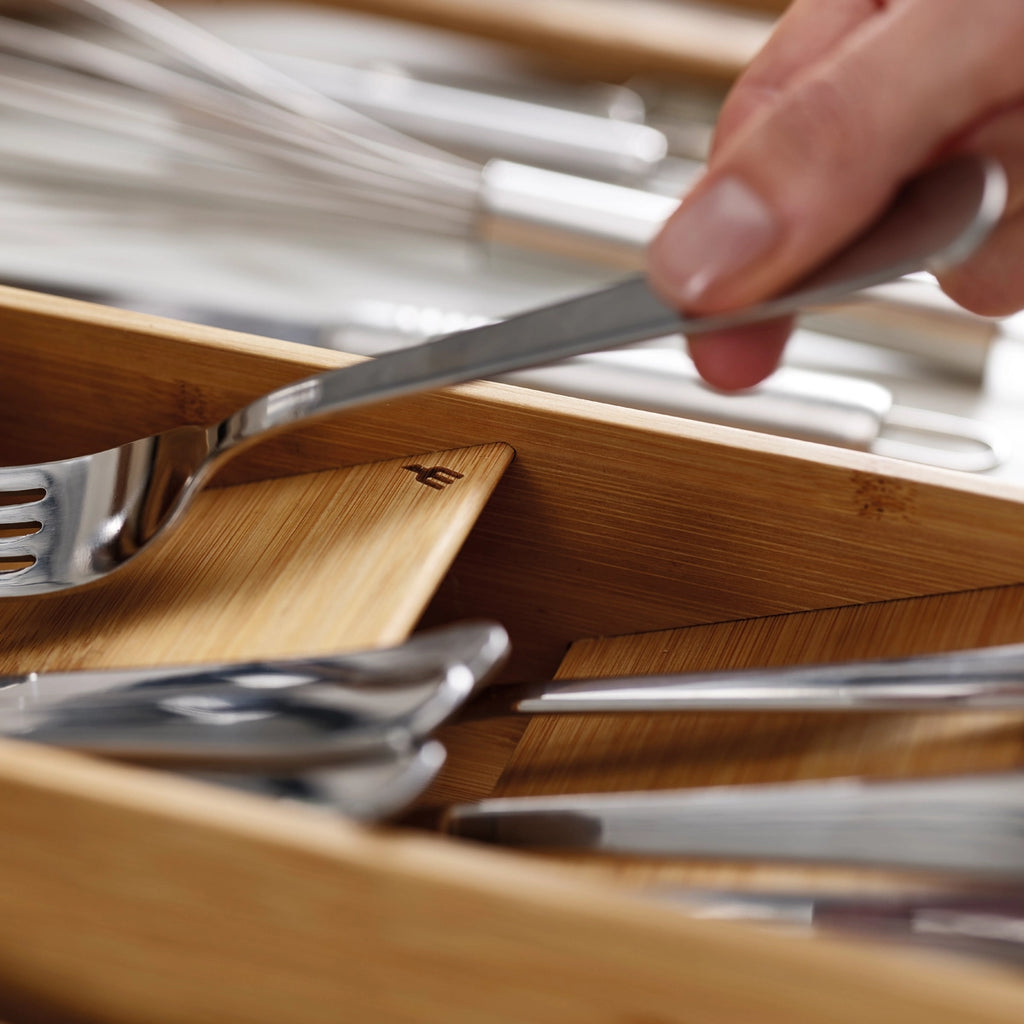 Organizador de cubiertos compacto de Bambú