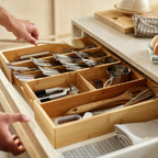 Organizador de cubiertos y utensilios extensible de Bambú