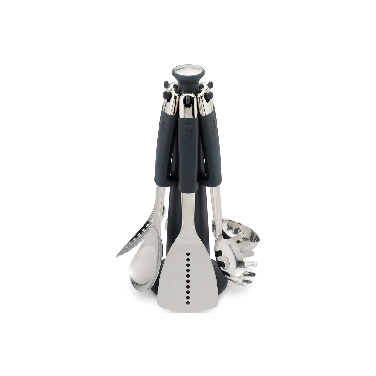 Utensilios Elevate negro y acero con carrusel