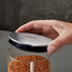 Set de 5 frascos de vidrio con soporte