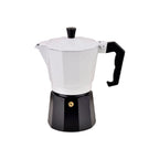 Cafetera Italiana 240ml Aluminio y Blanco
