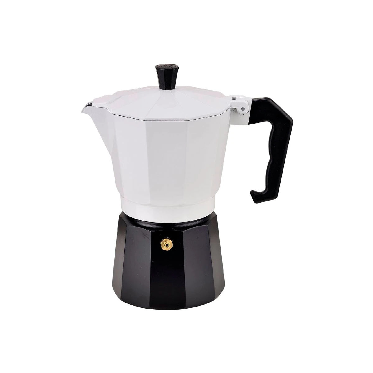 Cafetera Italiana 240ml Aluminio y Blanco