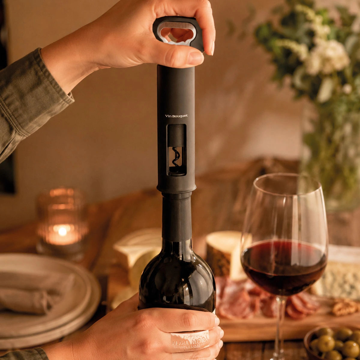 Abridor 3 en 1 negro Vin Bouquet