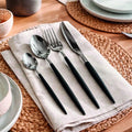 Set de 24 cubiertos de acero inox con mango negro